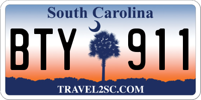 SC license plate BTY911