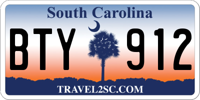 SC license plate BTY912