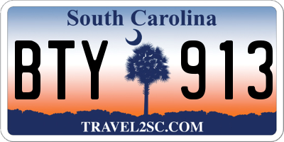 SC license plate BTY913