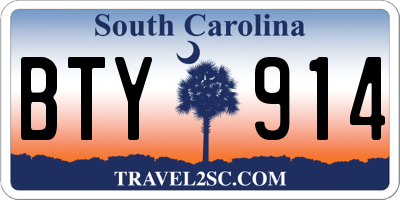 SC license plate BTY914