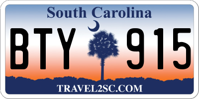 SC license plate BTY915