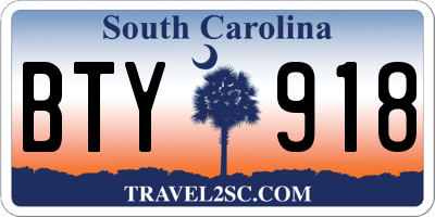 SC license plate BTY918