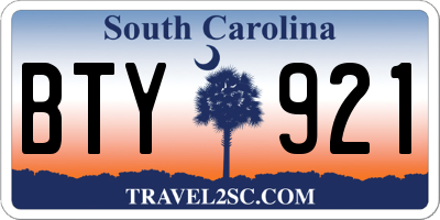 SC license plate BTY921