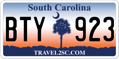 SC license plate BTY923