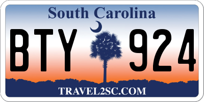SC license plate BTY924