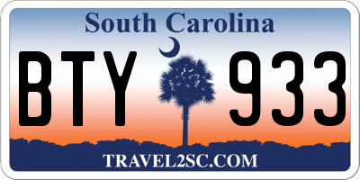 SC license plate BTY933