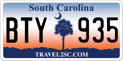 SC license plate BTY935
