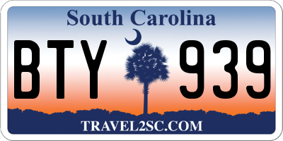 SC license plate BTY939