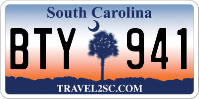 SC license plate BTY941