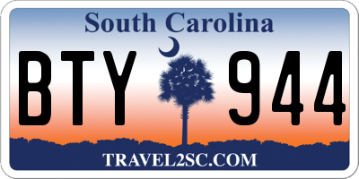 SC license plate BTY944