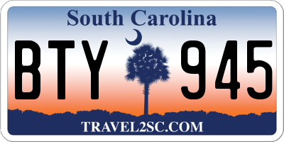 SC license plate BTY945