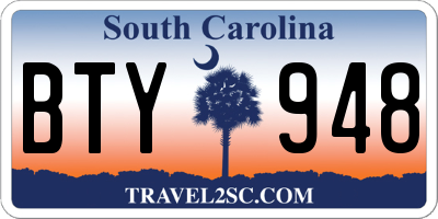 SC license plate BTY948