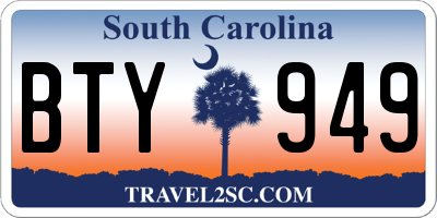 SC license plate BTY949