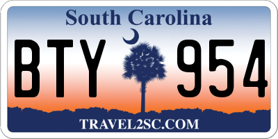 SC license plate BTY954
