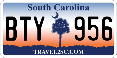 SC license plate BTY956