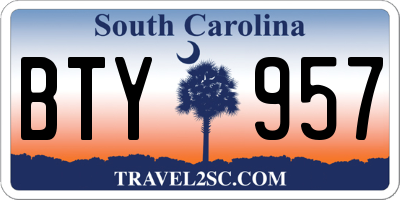 SC license plate BTY957