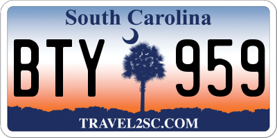 SC license plate BTY959