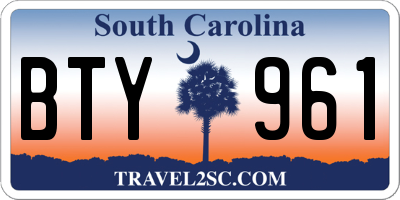 SC license plate BTY961