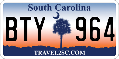 SC license plate BTY964