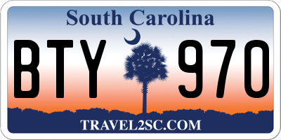 SC license plate BTY970