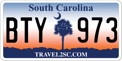 SC license plate BTY973