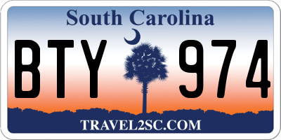 SC license plate BTY974