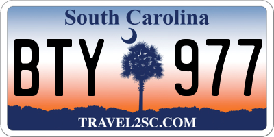 SC license plate BTY977
