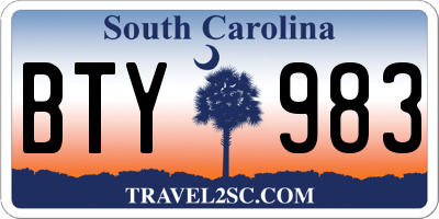 SC license plate BTY983