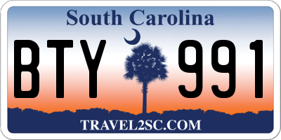 SC license plate BTY991