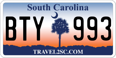 SC license plate BTY993