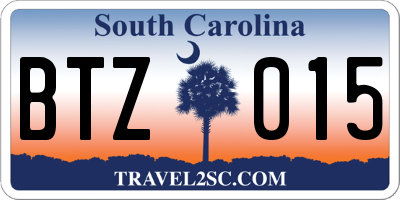 SC license plate BTZ015