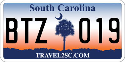 SC license plate BTZ019
