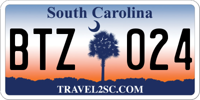 SC license plate BTZ024