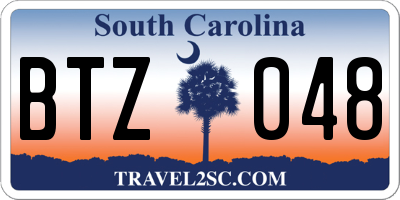 SC license plate BTZ048