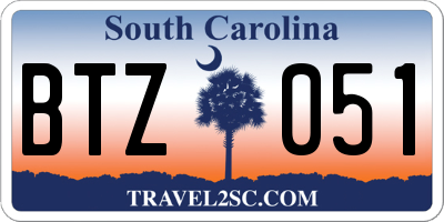 SC license plate BTZ051