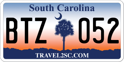 SC license plate BTZ052