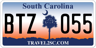 SC license plate BTZ055