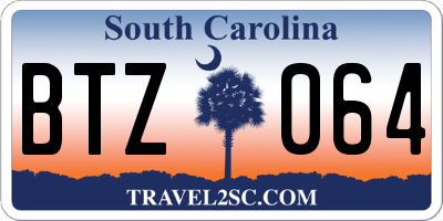 SC license plate BTZ064