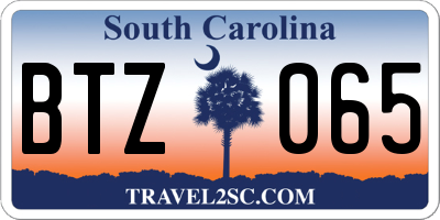 SC license plate BTZ065
