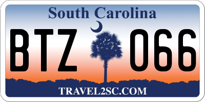 SC license plate BTZ066