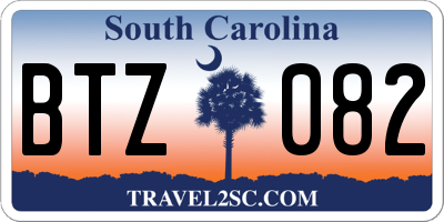 SC license plate BTZ082