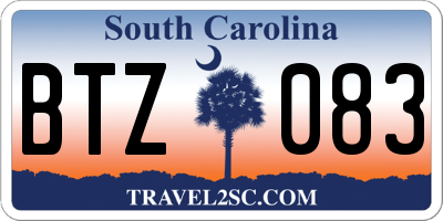 SC license plate BTZ083