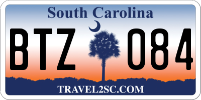 SC license plate BTZ084