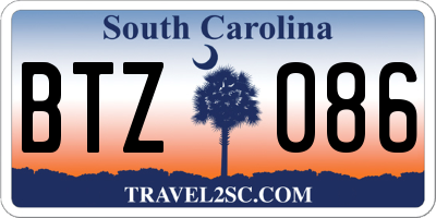 SC license plate BTZ086
