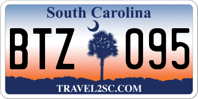 SC license plate BTZ095