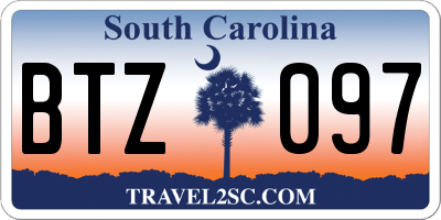 SC license plate BTZ097