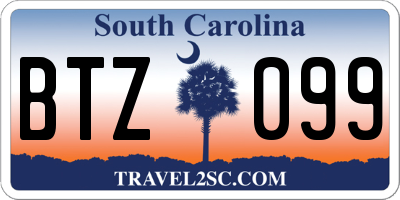 SC license plate BTZ099