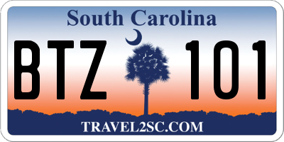 SC license plate BTZ101