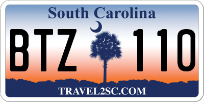 SC license plate BTZ110
