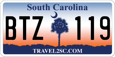 SC license plate BTZ119